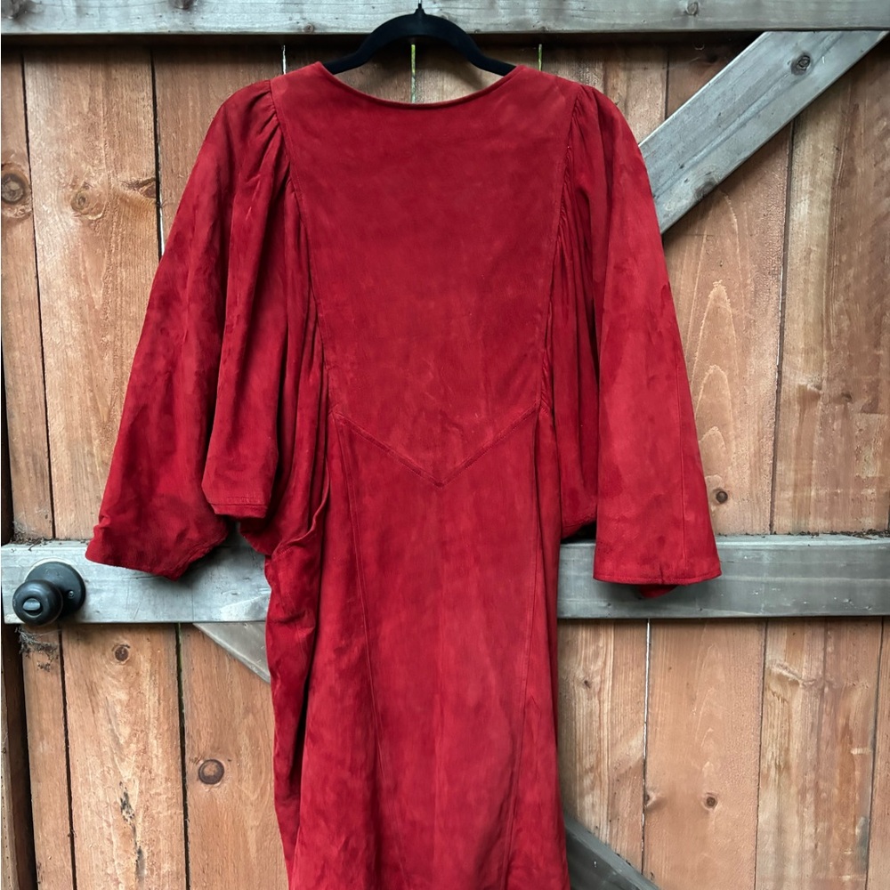 Jean Claude Jitrois Suede Red Dress